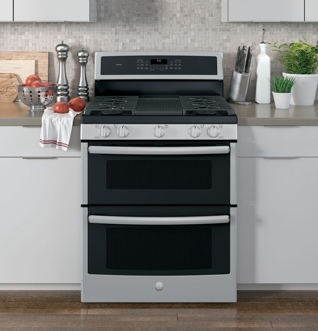 GE Profile™ Series 30" Stainless Steel Free Standing Gas Double Oven Convection Range 10