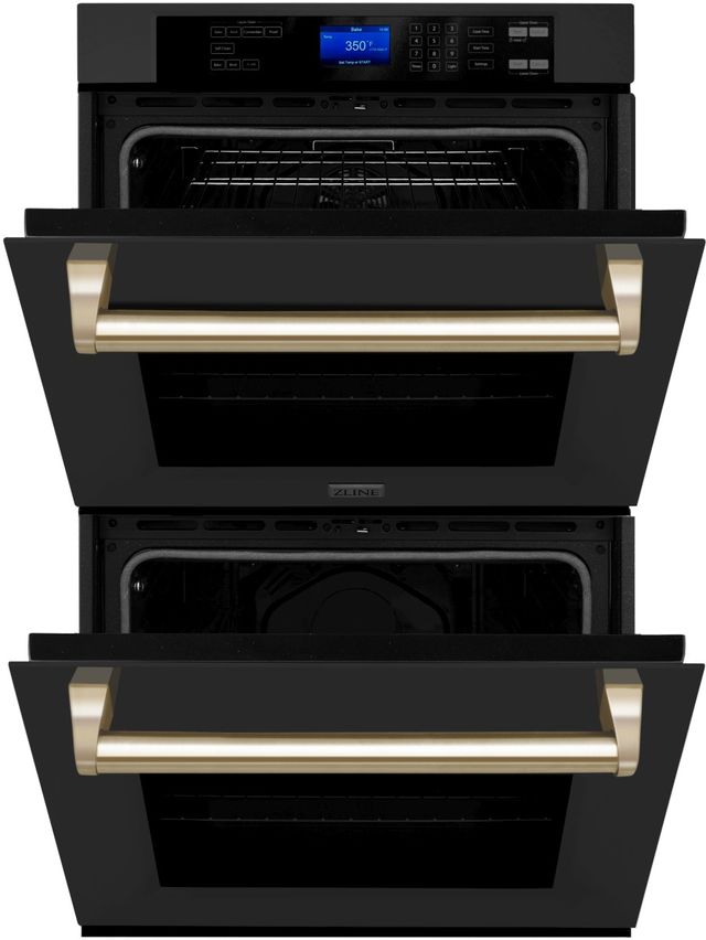 ZLINE Autograph Edition 30" Black Stainless Steel Double Electric Wall Oven  2
