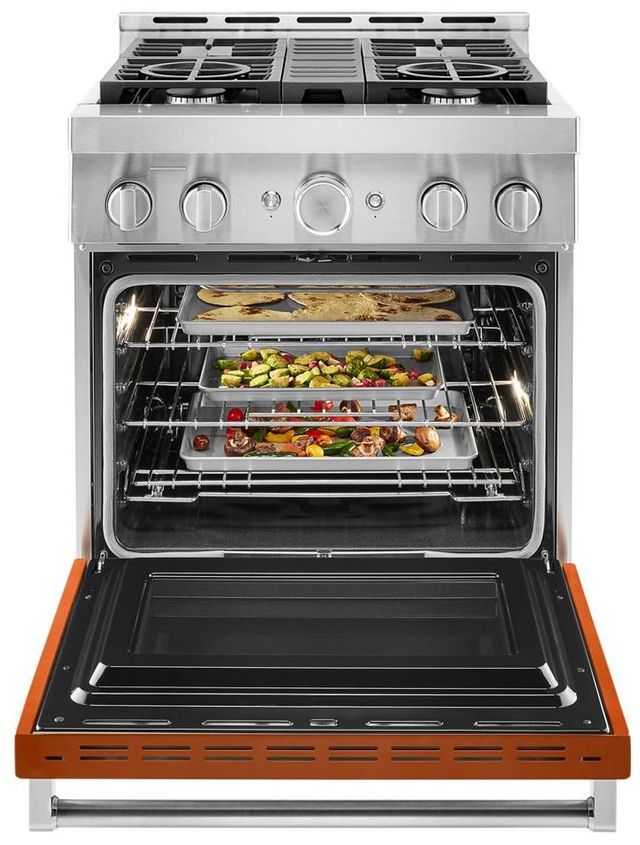 KitchenAid® 30" Scorched Orange Smart Commercial-Style Gas Range-2
