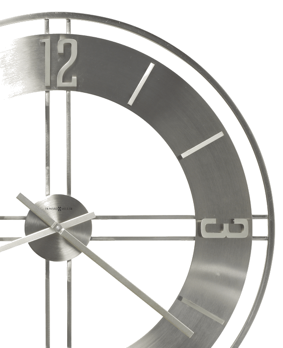Howard Miller® Stapleton 30" Diameter Satin Nickel Wrought Iron Gallery Wall Clock 1