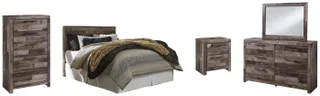 Benchcraft® Derekson 5-Piece Multi Gray Queen/Full Panel Bed Bedroom Set