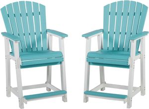 Signature Design by Ashley® Eisely 2-Piece Turquoise Outdoor Counter Bar Stool Set