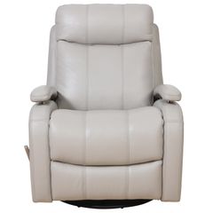 Barcalounger Duffy Gable Dove Leather Swivel Glider Recliner