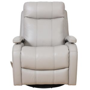 Barcalounger Duffy Gable Dove Leather Swivel Glider Recliner
