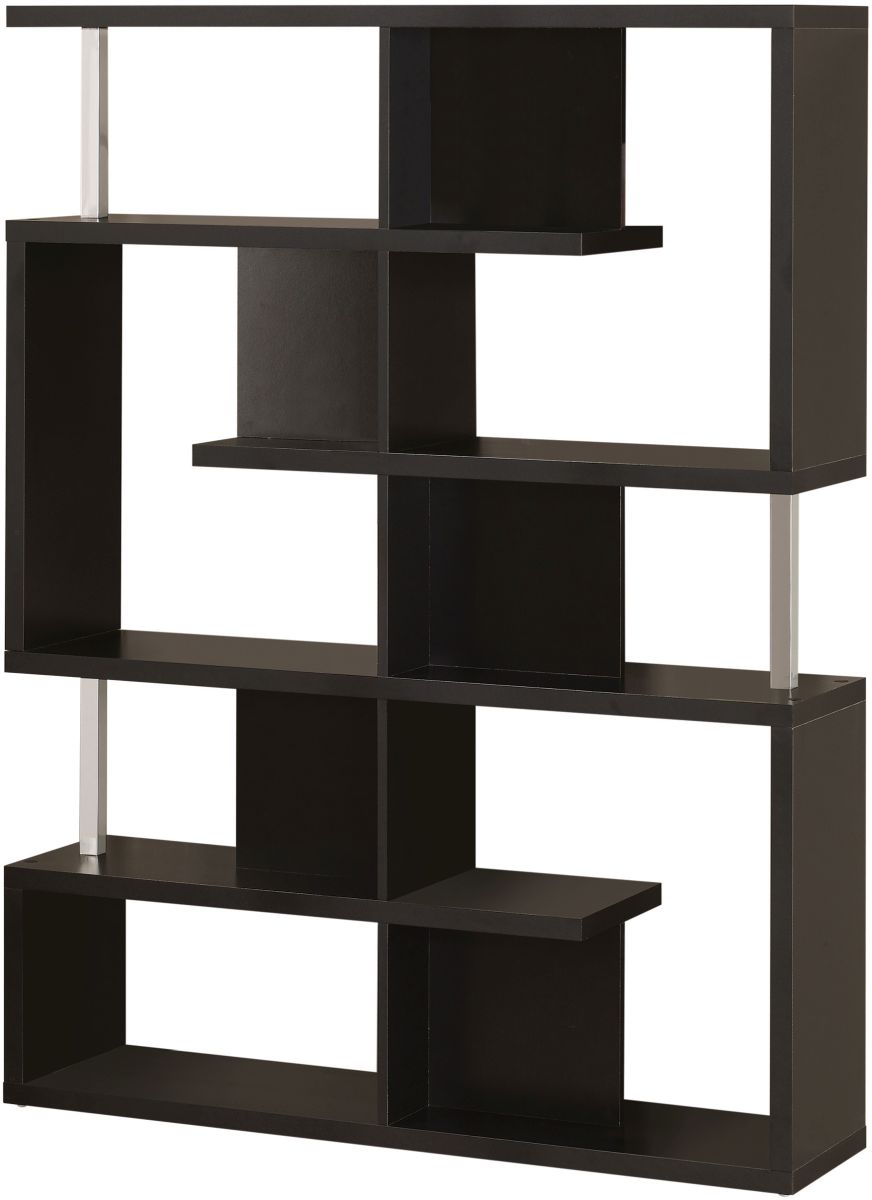 Coaster® Black And Chrome 5-Tier Bookcase