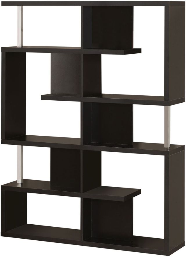 Coaster® Black/Chrome 5-Tier Bookcase-0
