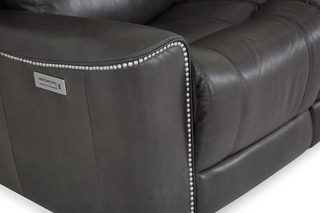 Palliser® Furniture Hastings Gray Power Sofa Recliner with Power Headrest and Lumbar 1