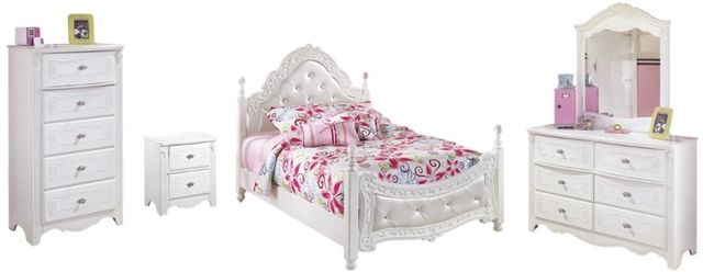 Signature Design by Ashley® Exquisite 5-Piece White Full Poster Bed Set