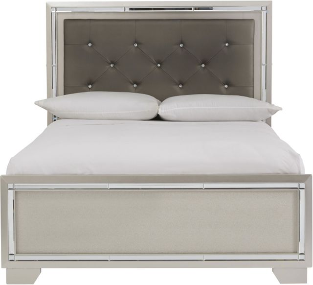 Signature Design by Ashley® Lonnix Silver Upholstered Full Bed 2