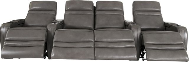 RowOne Cortés Home Entertainment Seating Gray 4-Chair Row with Loveseat 1