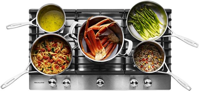 KitchenAid® 36'' Stainless Steel Gas Cooktop 3