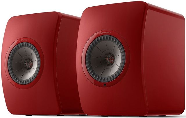 KEF LS50 Wireless II 5.25" Crimson Red Powered Stereo Speakers