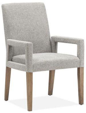 Magnussen Home® Lindon 2-Piece Belgian Wheat/Gray Dining Arm Chair Set with Upholstered Seat & Back