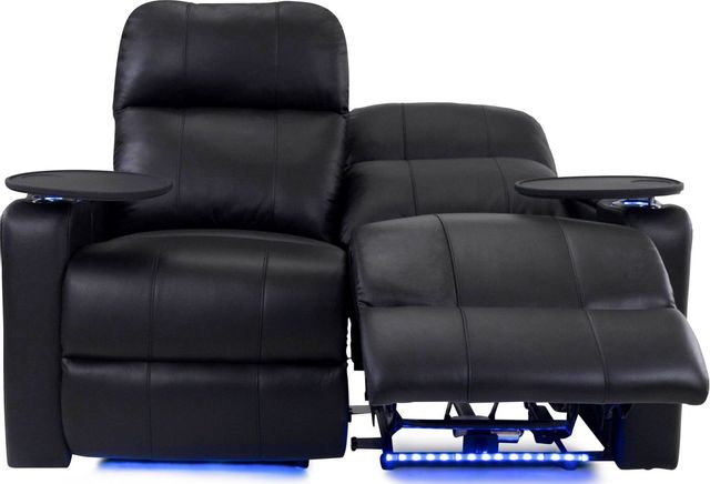 RowOne Prestige Home Entertainment Seating Black 2-Chair Loveseat 1