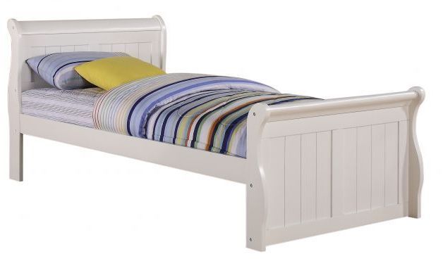Donco Trading Company Youth White Twin Sleigh Bed-0