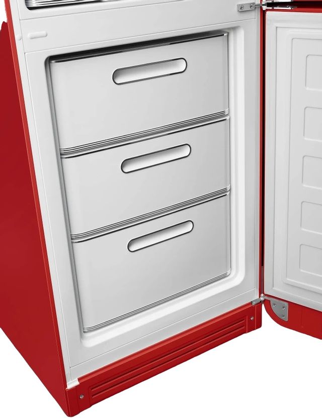 Smeg 50's Retro Style Aesthetic 11.7 Cu. Ft. Red Bottom Freezer Refrigerator 5