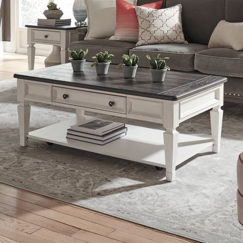 Liberty Furniture Allyson Park Charcoal/Wire Brushed White Rectangular Cocktail Table 7