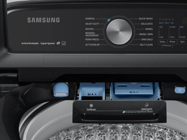 Samsung 5.0 Cu. Ft. Fingerprint Resistant Black Stainless Steel Top Load Washer 9