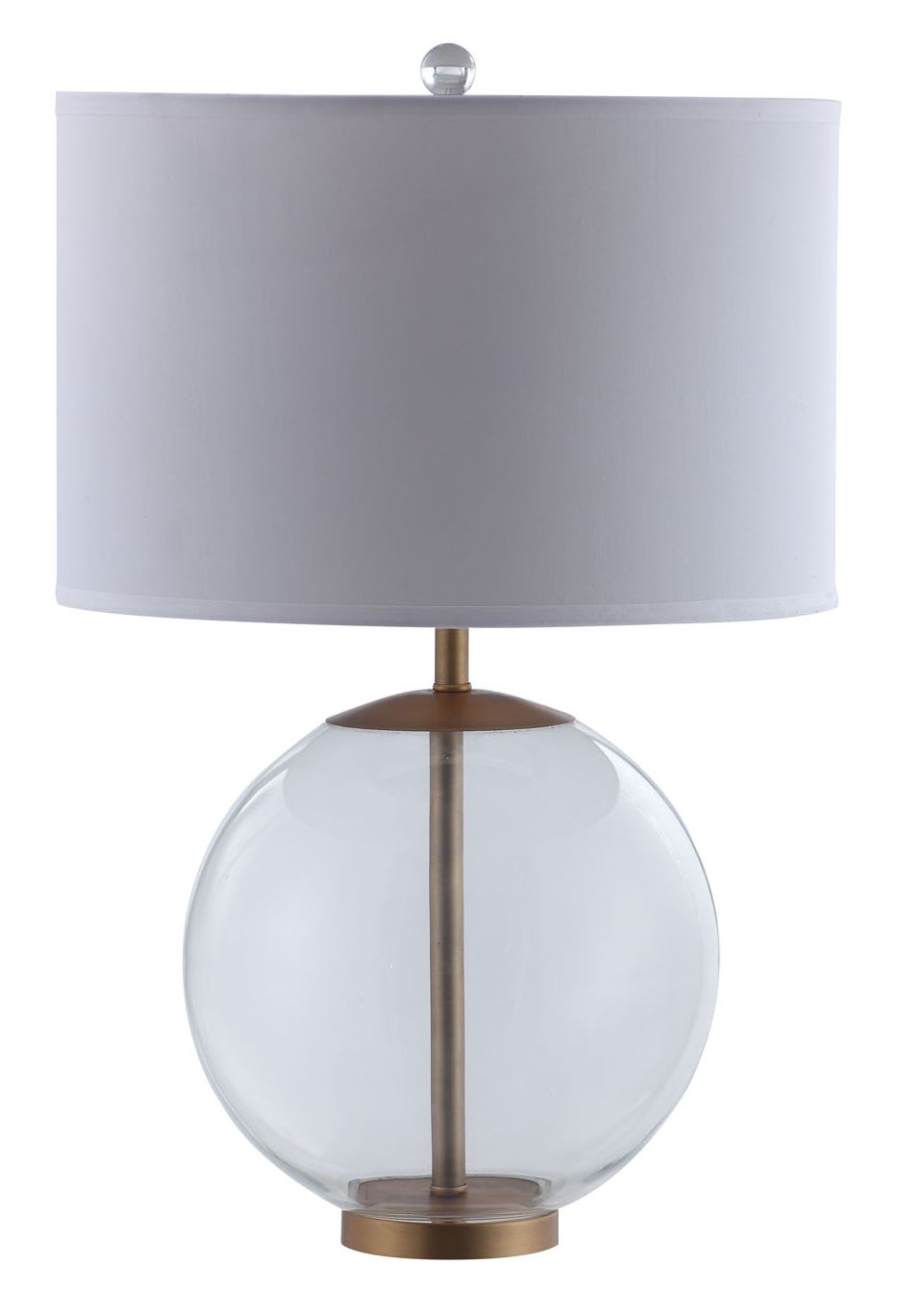 Coaster® White Drum Shade Table Lamp With Glass Base