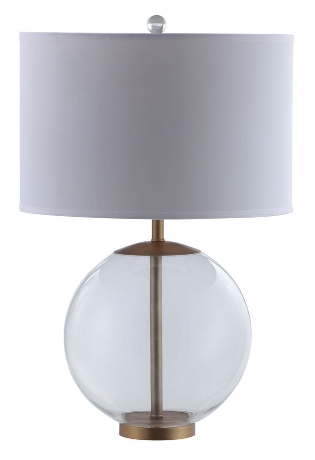 Coaster® Kenny White Drum Shade Table Lamp with Glass Base