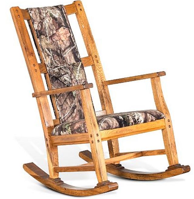 Sunny Designs™ Sedona Rustic Oak Rocker with Cushion Seat & Back 1