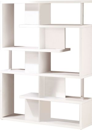Coaster® White/Chrome 5-Tier Bookcase