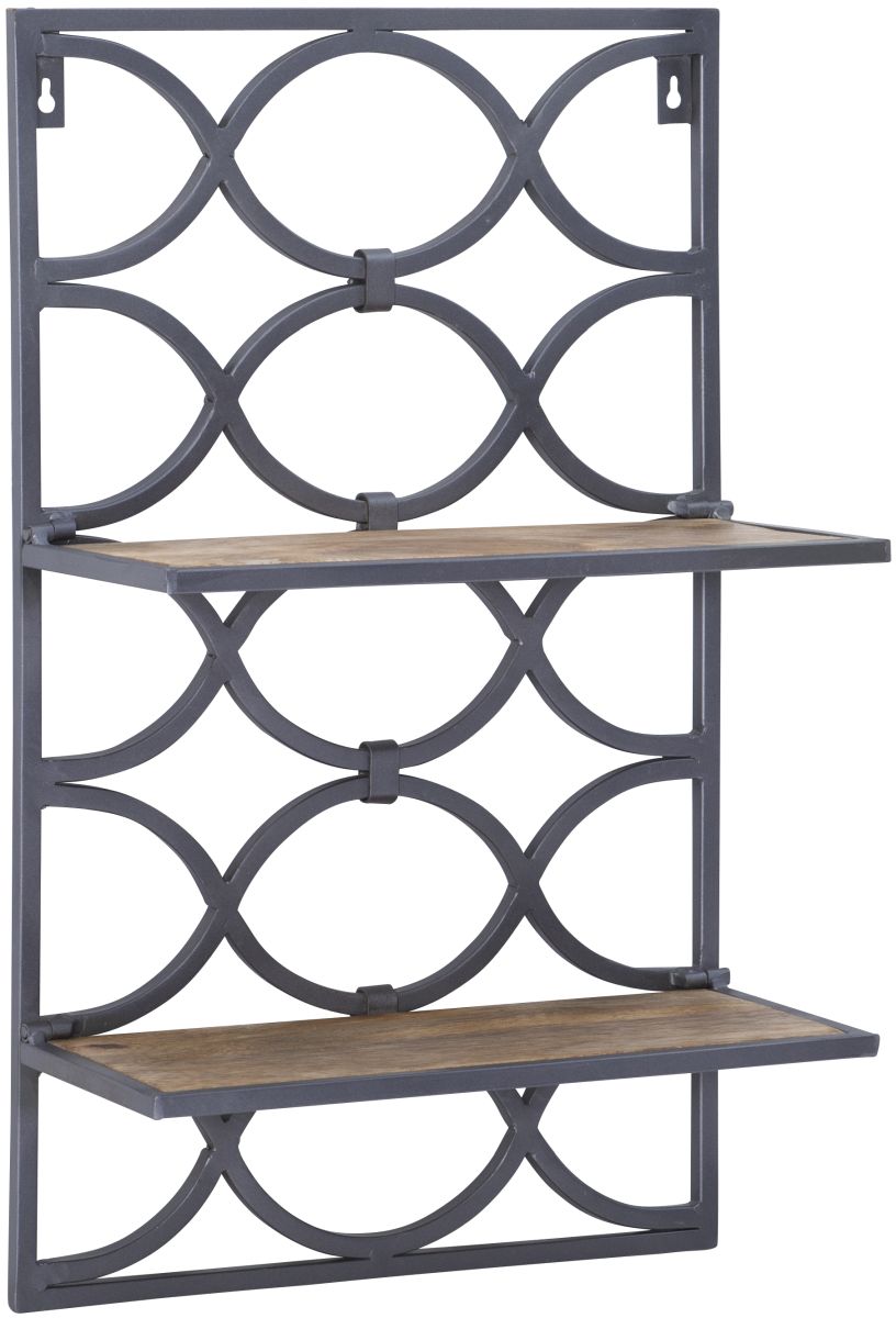 Powell® Willem Antique Nickel/Natural Wall Shelves