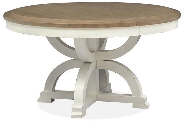 Magnussen Home® Hutcheson Berkshire Beige & Homestead White Dining Table