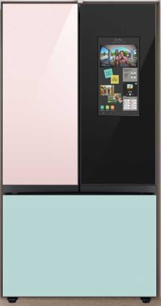 Samsung Bespoke 24 Cu. Ft. Charcoal Glass/Panel Ready Counter Depth French Door Refrigerator 1