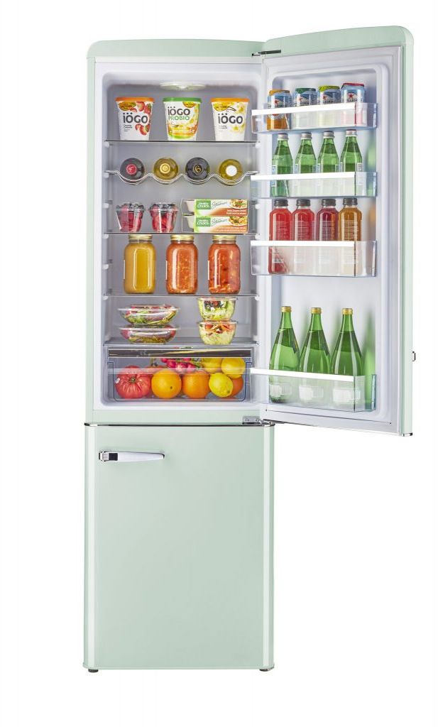 Unique® Appliances Classic Retro 9.0 Cu. Ft. Summer Mint Green Counter Depth Freestanding Bottom Freezer Refrigerator 2
