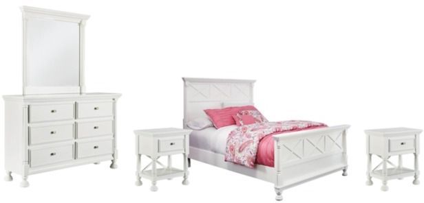 Signature Design by Ashley® Kaslyn 4-Piece White Full Panel Bed Set-0