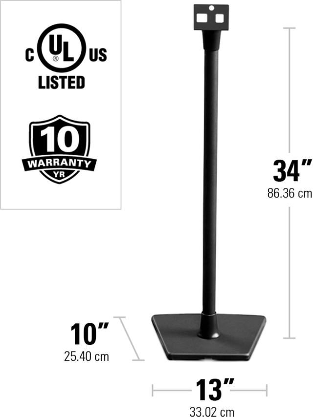 Sanus® WSS22  Pair of Black Wireless Speaker Stands 3