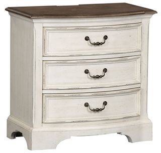Liberty Furniture Abbey Road Porcelain White 3 Drawer Night Stand
