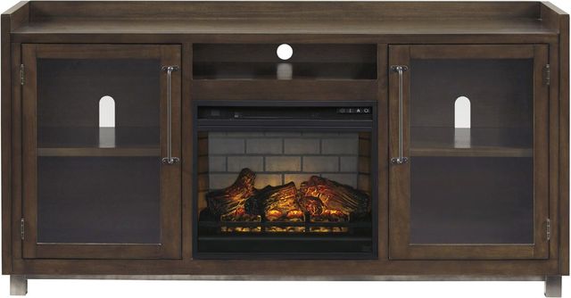 Signature Design by Ashley® Starmore Brown 70" TV Stand with Electric Infrared Fireplace Insert-1