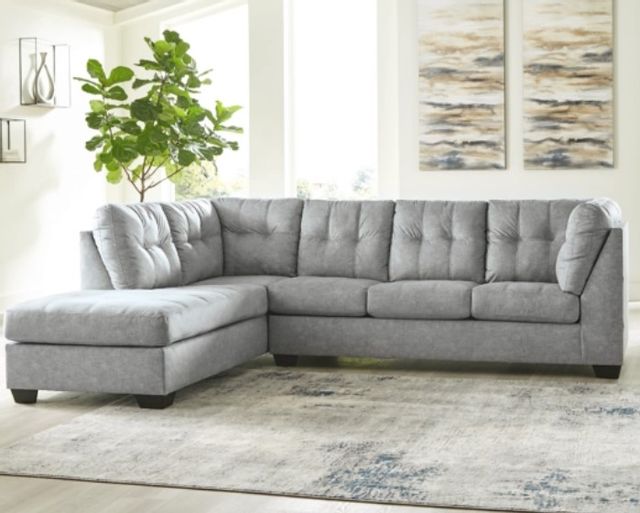 Benchcraft® Falkirk 2-Piece Steel Gray Sectional with Chaise 2