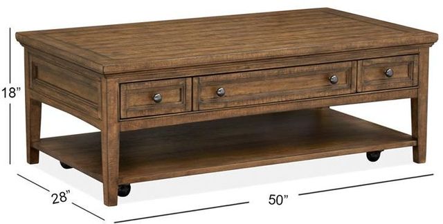 Magnussen Home® Bay Creek Toasted Nutmeg Rectangular Cocktail Table with Casters 8