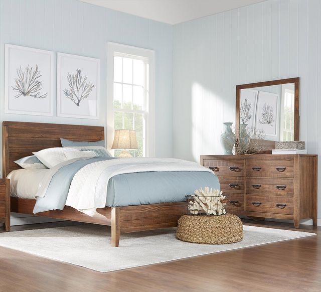 Palm Grove Rustic Brown Queen Bed, Dresser and Mirror-0