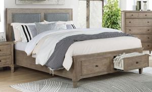 Furniture of America® Anneke Wire-Brushed Warm Gray Queen Bed