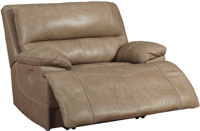 Signature Design by Ashley® Ricmen Putty Wide Seat Leather Power Recliner-1