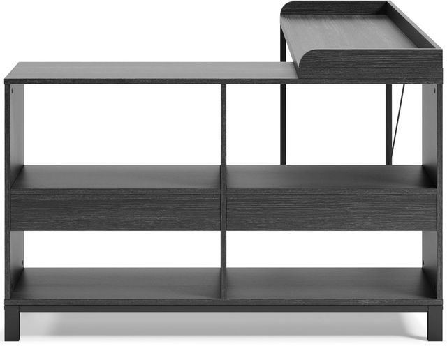 Signature Design by Ashley® Yarlow Black Home Office L-Desk 4