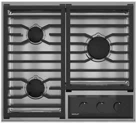 Wolf® 24" Stainless Steel Transitional Gas Cooktop