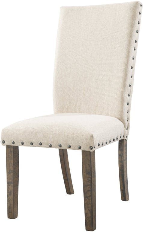 Elements International Jax Cream Upholstered Back Side Chair-0