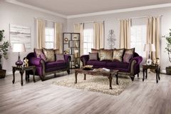 Furniture of America® Casilda Purple 2-Piece Sofa and Loveseat Set
