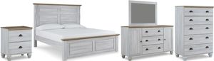 Signature Design by Ashley® Haven Bay 5-Piece Two-Tone King Panel Bed Set