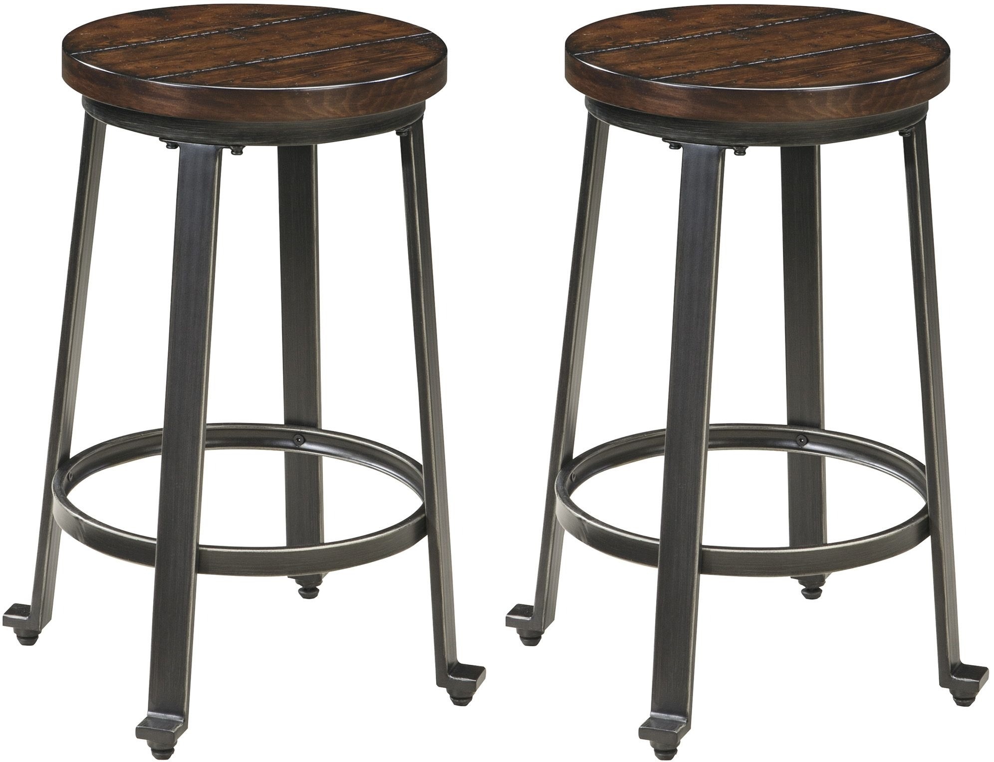 Signature Design by Ashley® Challiman 2-Piece Rustic Brown Bar Stool