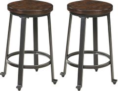 Signature Design by Ashley® Challiman 2-Piece Rustic Brown Bar Stool