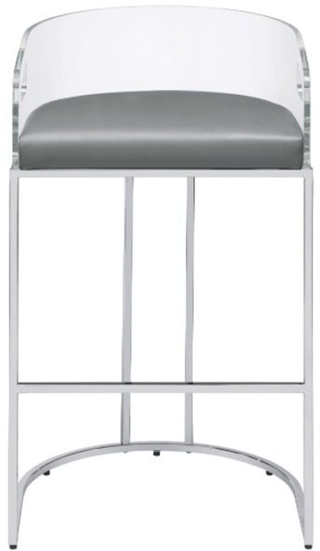 Coaster® Set of 2 Grey and Chrome Acrylic Back Bar Stools 1
