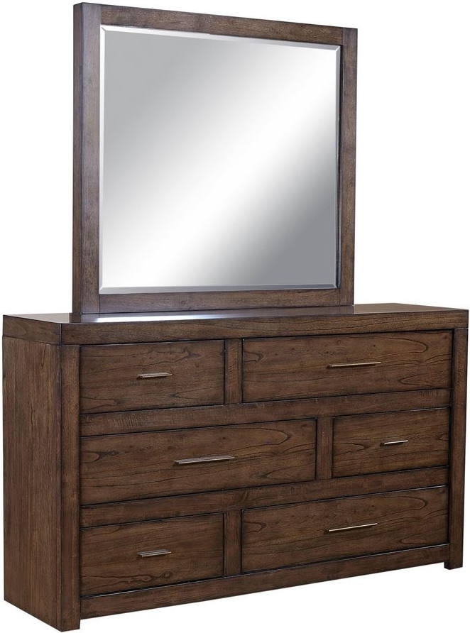 Aspenhome® Modern Loft Brownstone Dresser and Mirror Set