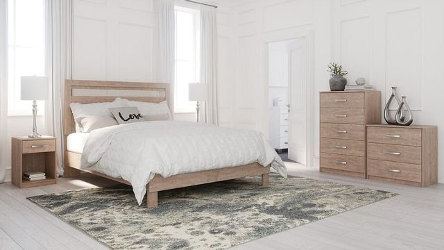 Signature Design by Ashley® Flannia Gray Queen Panel Platform Bed 4