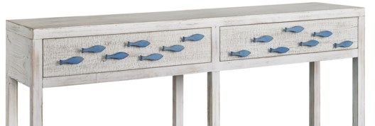 Crestview Collection Swimming Upstream Antique White Console-1